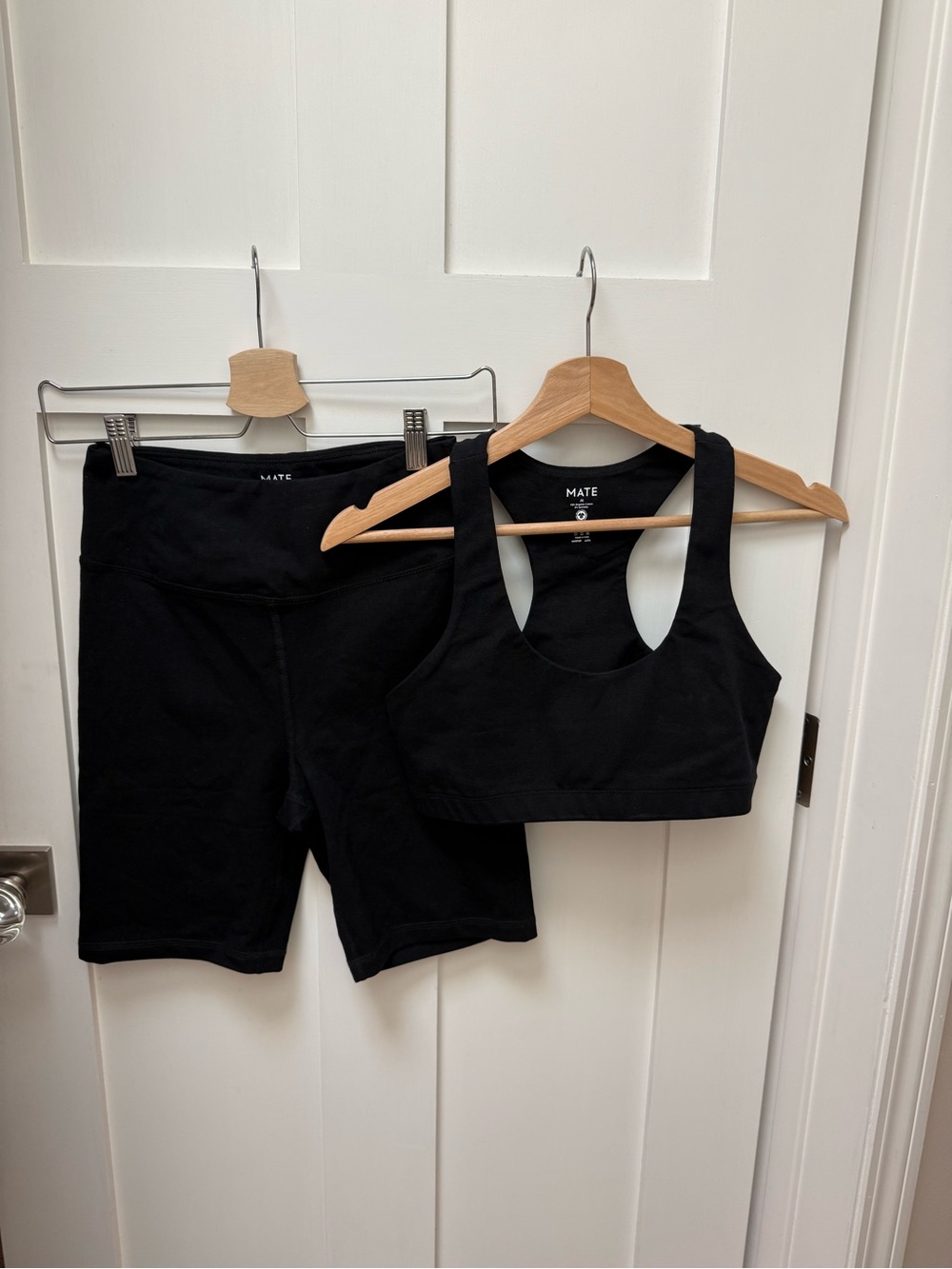 Mate the Label NWOT Organic Cotton Sports Bra and biker short set - med